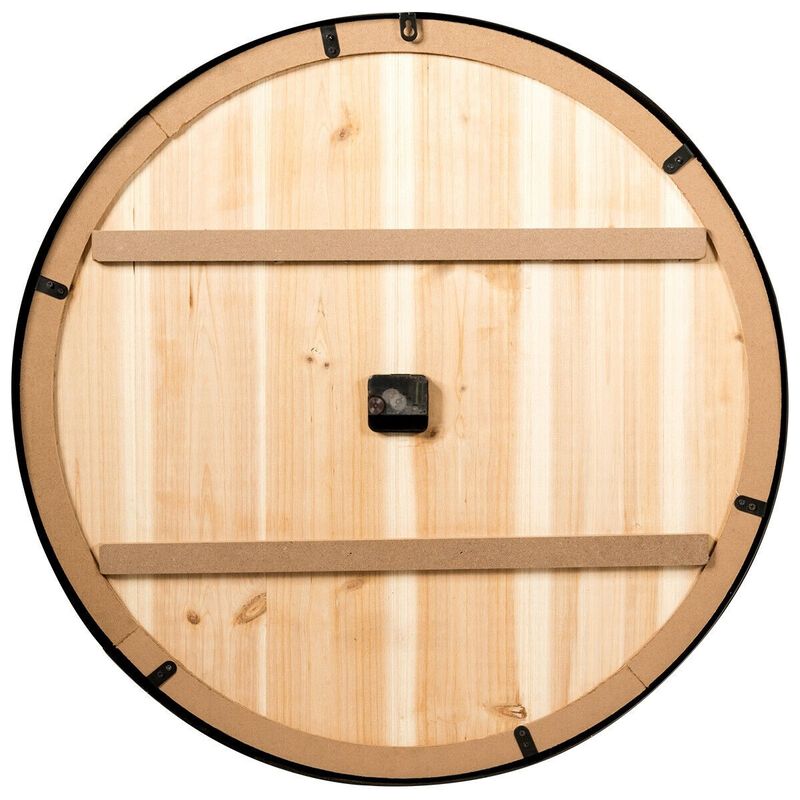 Hivvago Round 30 inch Roman Numeral Silent Wood Metal Farmhouse Wall Clock