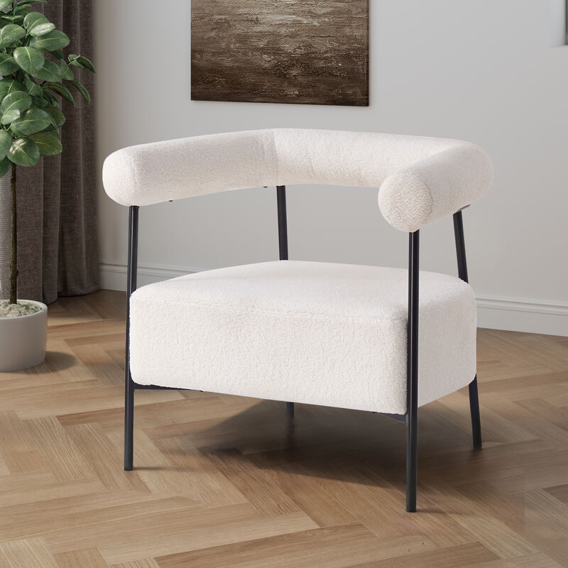 Merax Modern Boucle Fabric Upholstered Accent Chair