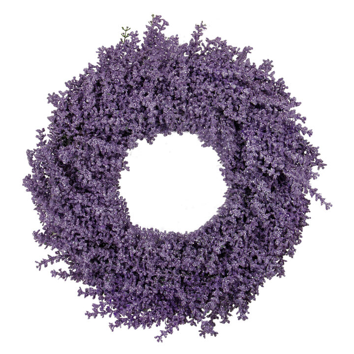 Purple Lavender Artificial Spring Floral Wreath  18-Inch  Unlit Purple Lavender Artificial Spring Floral Wreath  18-Inch  Unlit
