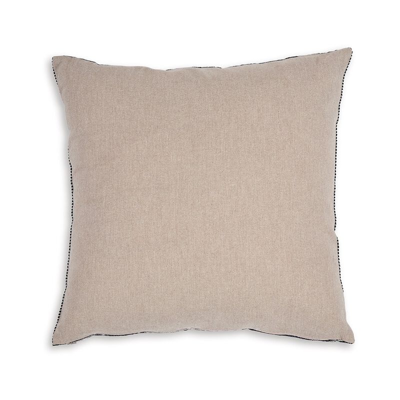 Throw Pillow Set of 4, 20 Inch, Cotton, Black White Stripes, Straight Edge -