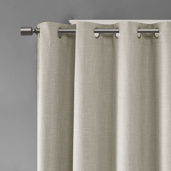 Gracie Mills Tamsin Printed Heathered Blackout Grommet Top Curtain Panel