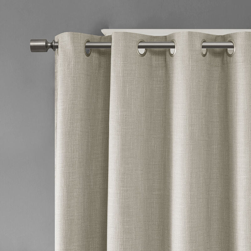 Gracie Mills Tamsin Printed Heathered Blackout Grommet Top Curtain Panel
