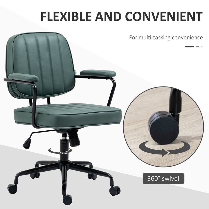 Green Ergonomic Seating: Microfiber Desk Chair with Swivel & Tilt