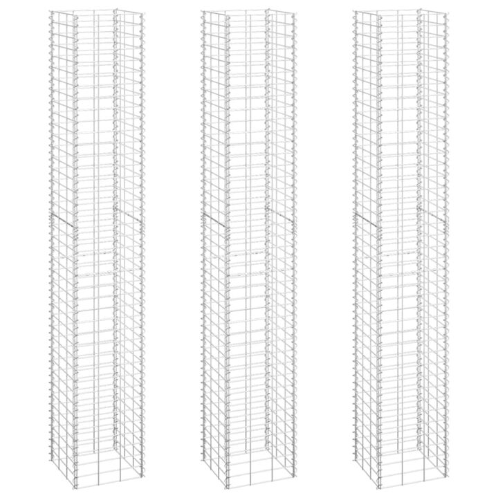 vidaXL Gabion Raised Beds 3 pcs 11.8"x11.8"x78.7" Iron