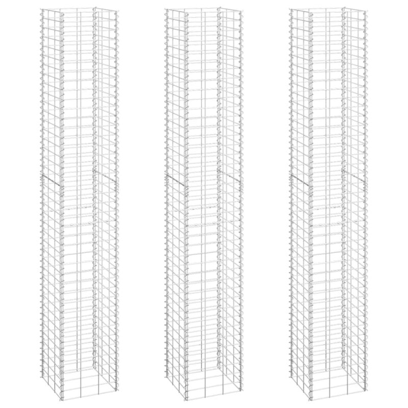 vidaXL Gabion Raised Beds 3 pcs 11.8"x11.8"x78.7" Iron