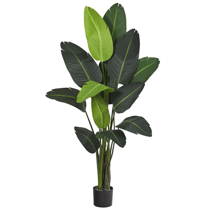 Hivvago 69 Inches Traveler Feets Palm Artificial tree