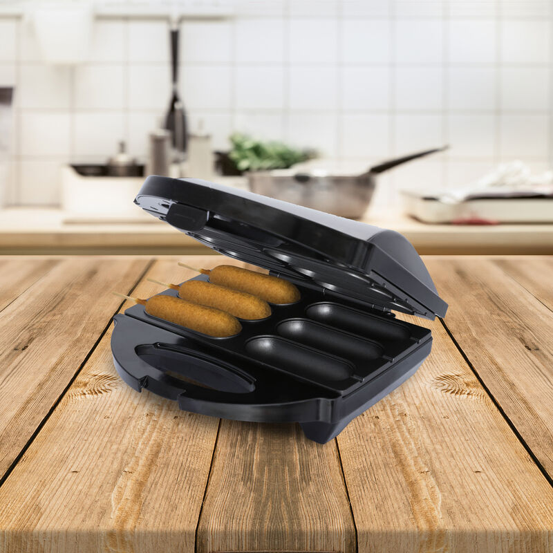 Brentwood TS-601S Non-Stick 6 Mini Corn Dog Maker, Stainless Steel