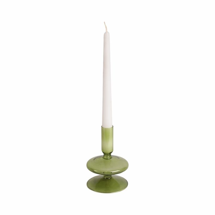 5" Vintage Glass Taper Candle Holder