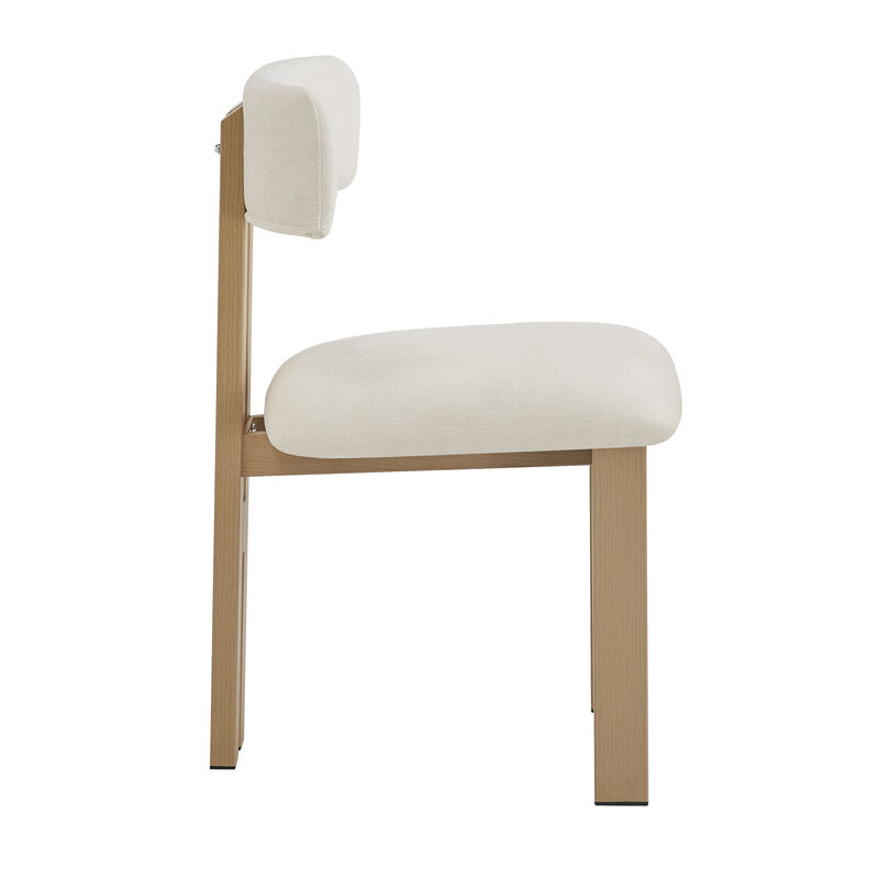 Merax 2 PCS Upholstered Armless Dining Chairs With Metal Legs