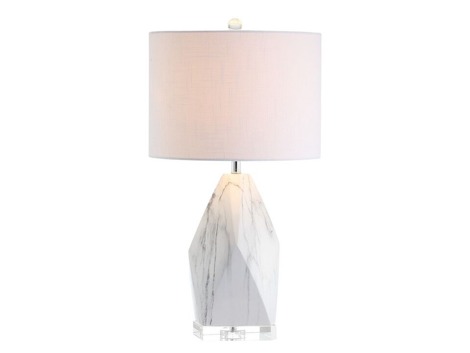 Oslo Ceramic Marble/Crystal LED Table Lamp