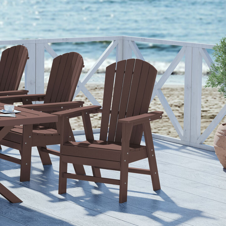 WestinTrends Dylan Outdoor Patio Shell-back Adirondack Dining Chair Weather Resistant