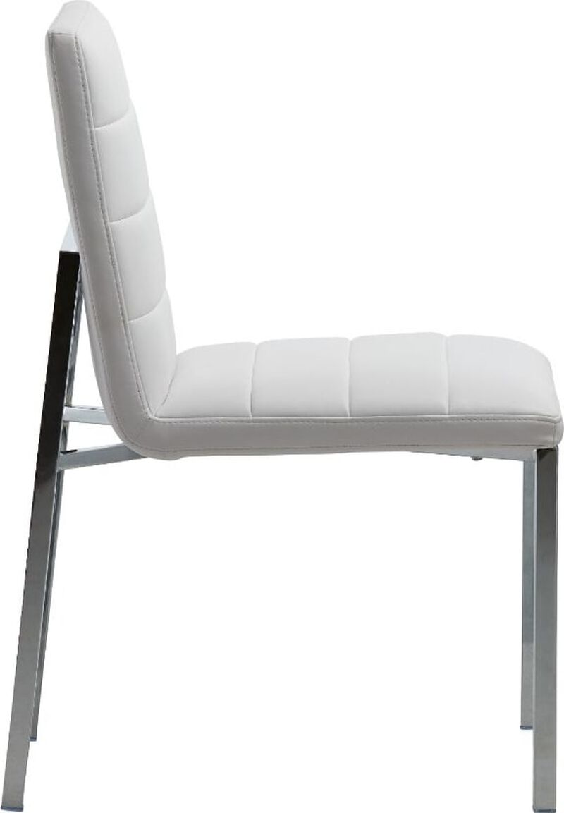 Amalfi Metal Back Chair in White Leather
