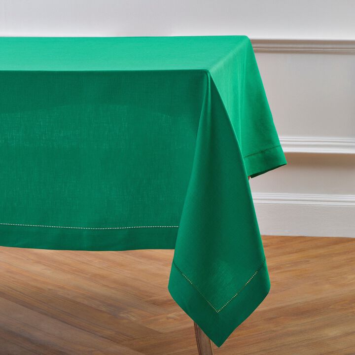 Solino Home 100% Pure Linen Tablecloth | Classic Hemstitch