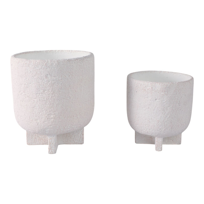 Modern Footed Planters, White