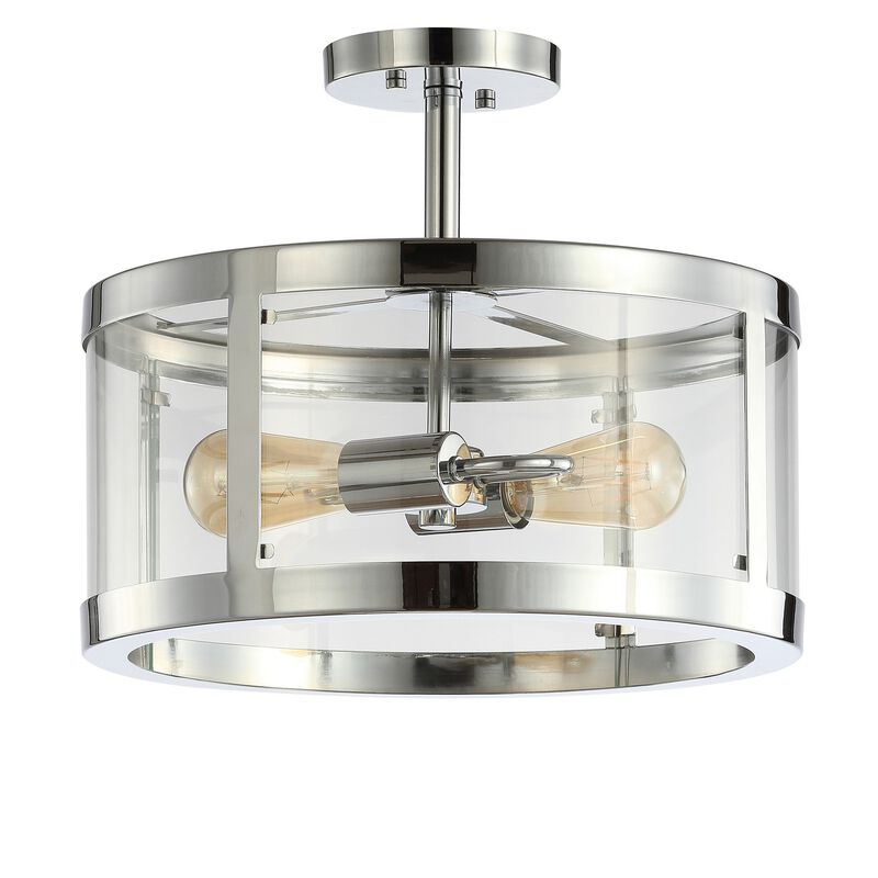 Herndon Iron/Glass Modern LED Flush Mount