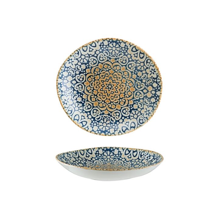 Alhambra 10.25" x 9.5" x h:2.5" 36 oz. Organic Decorated Porcelain Bowl