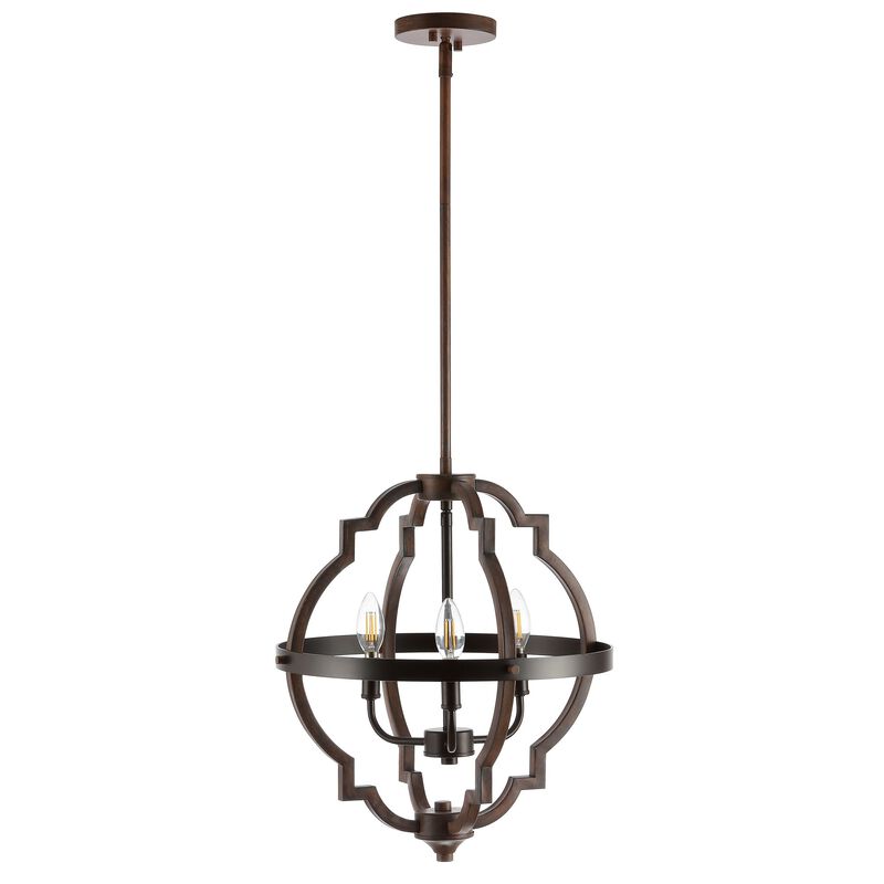 Ogee 3-Light Adjustable Iron Rustic Industrial LED Pendant