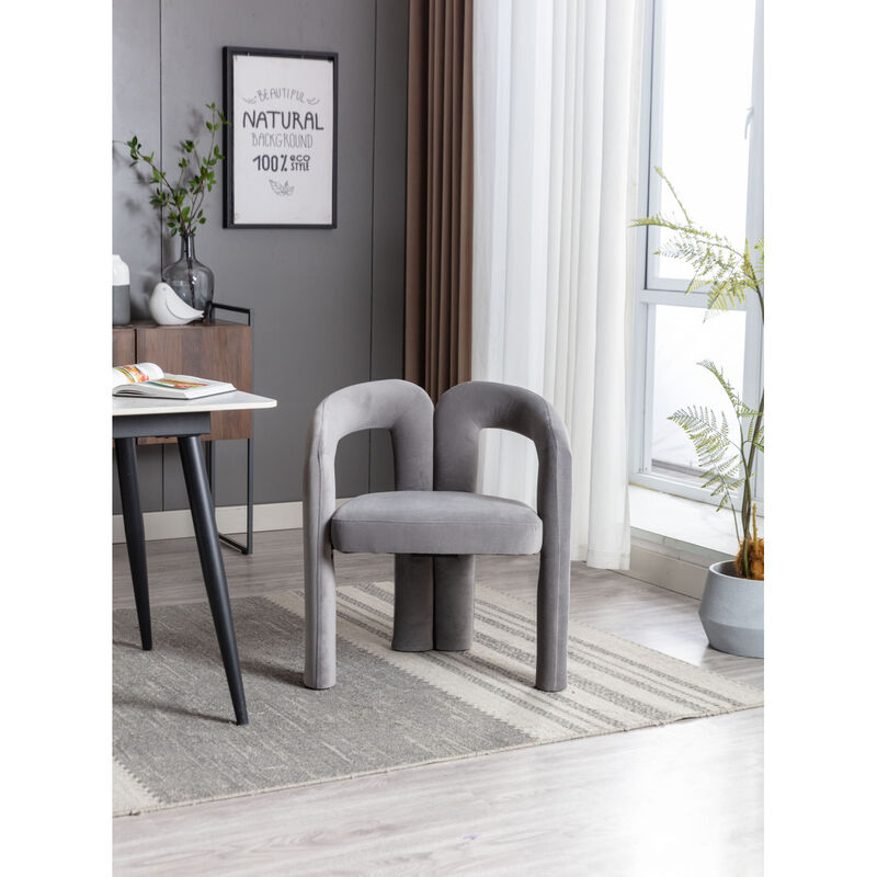 Contemporary Designed Fabric Upholstered Accent/Dining Chair /Barrel Side Chairs Kitchen Armchair for Living Room set of 2