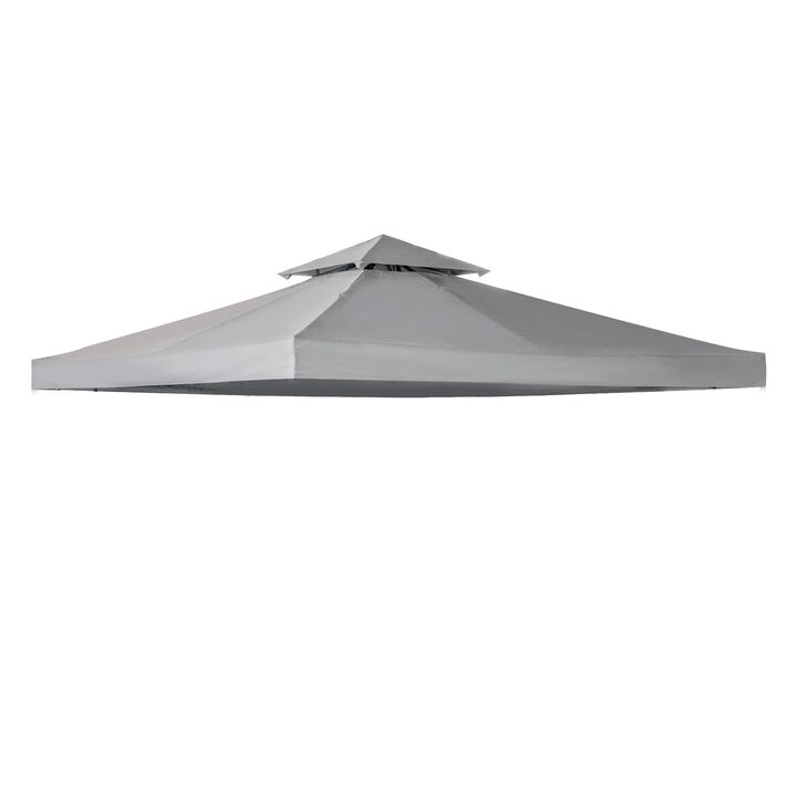 Light Grey Gazebo Top: 10'x10' 2-Tier Canopy Replacement Cover