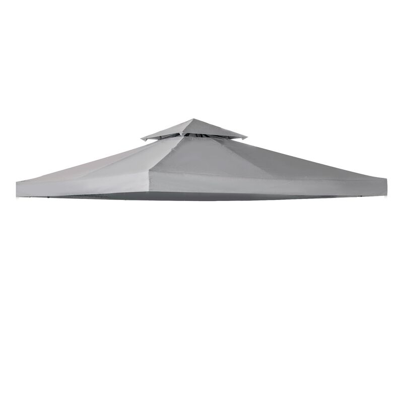 Light Grey Gazebo Top: 10'x10' 2-Tier Canopy Replacement Cover