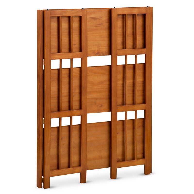 Casual Home 3-Shelf Stackable 27.5" Wide-Chestnut fold Bookcase