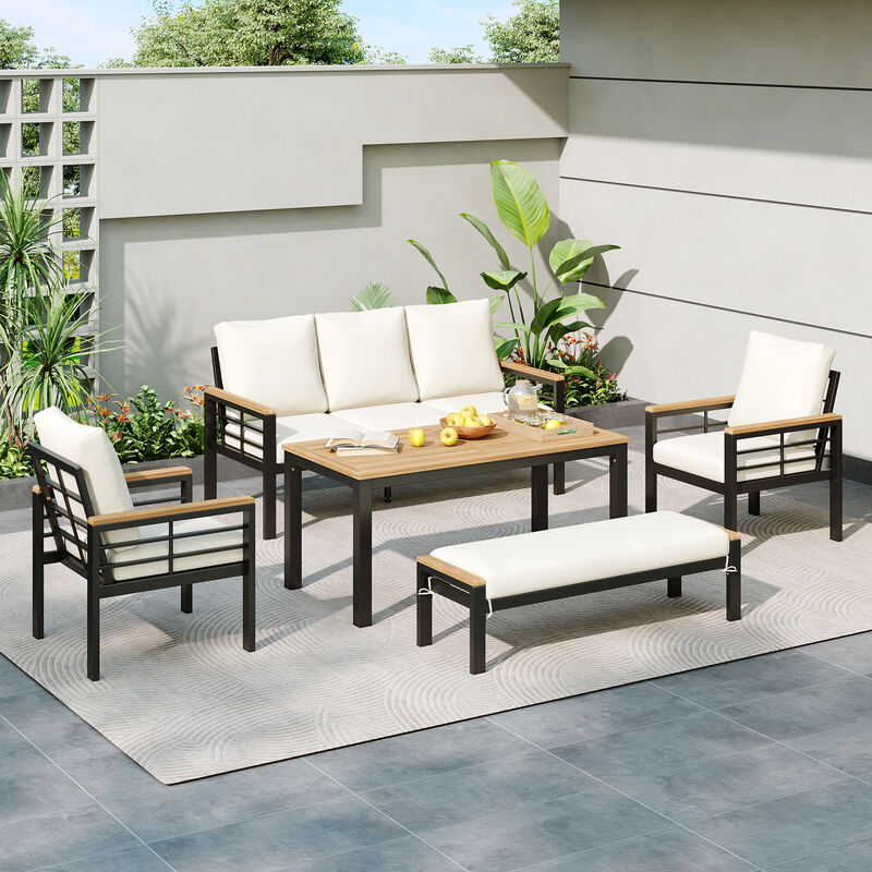 Merax 5 Pieces Outdoor Conversation Set Seating Set