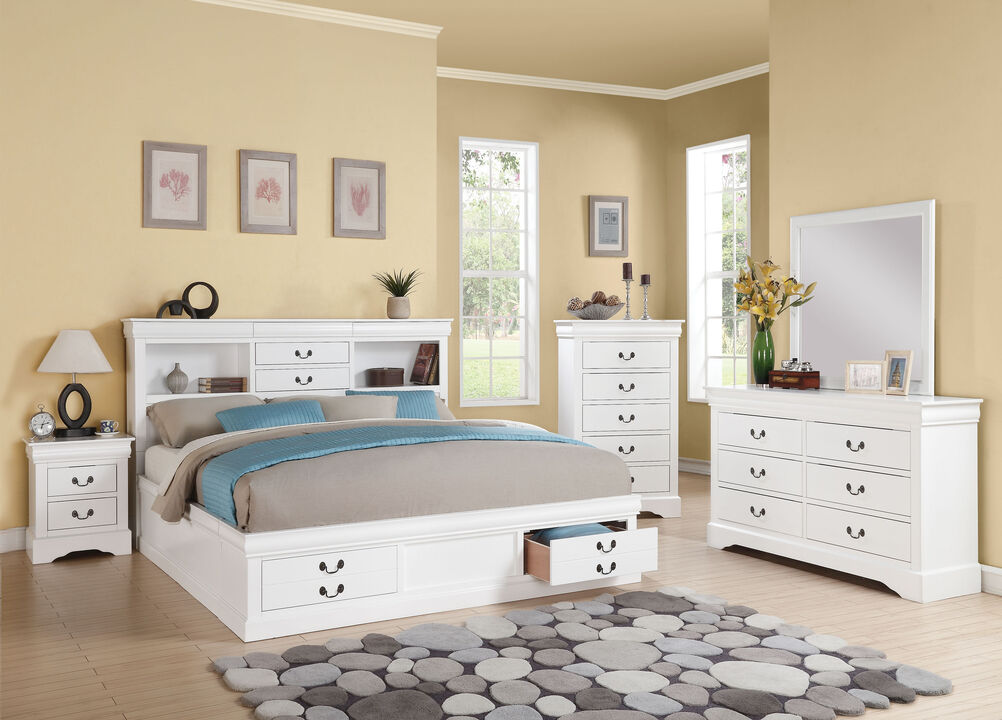 ACME Louis Philippe III Nightstand, White