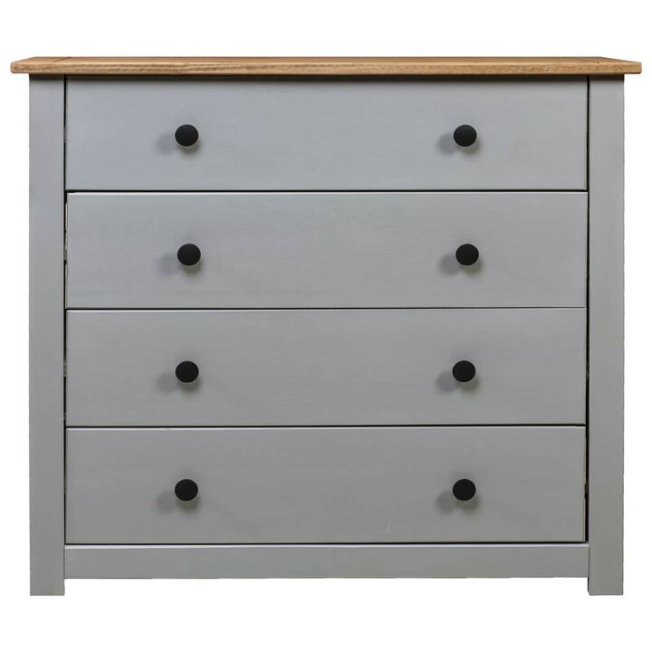 vidaXL Side Cabinet Gray 31.5"x15.7"x28.7" Pine Panama Range