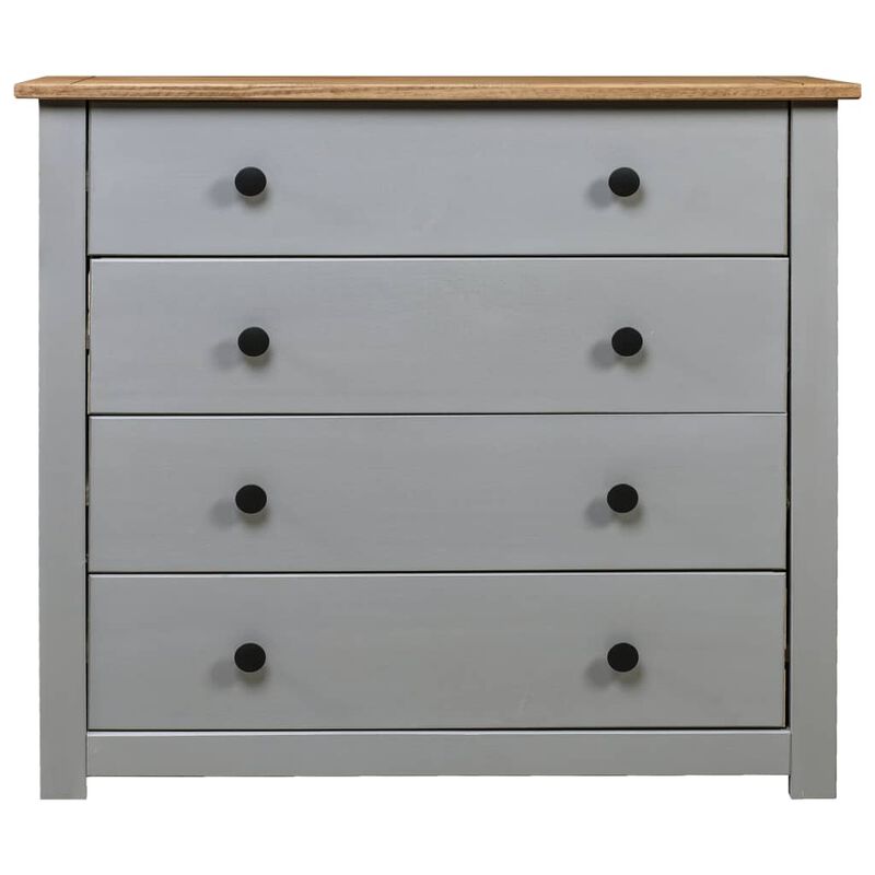 vidaXL Side Cabinet Gray 31.5"x15.7"x28.7" Pine Panama Range