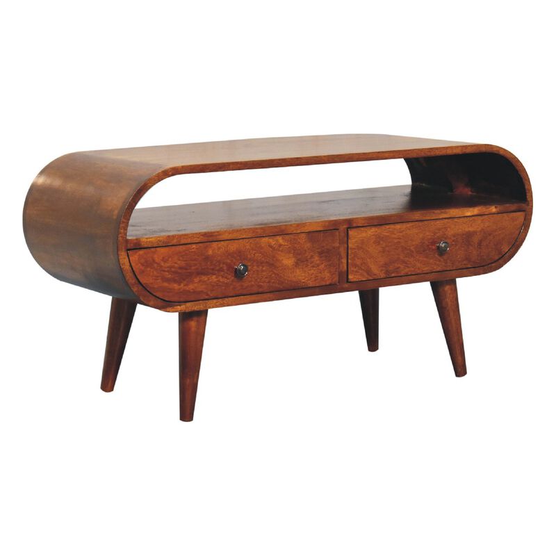 Artisan Furniture Chestnut Circular  Solid Wood 2 Drawer TV Stand