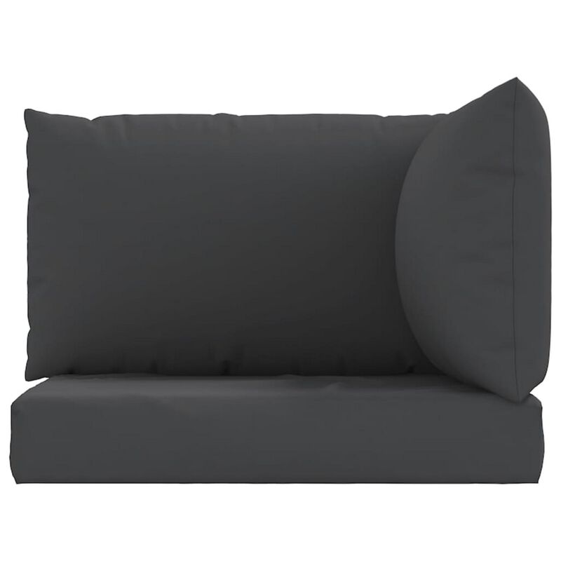 Paom 3pc Outdoor Pallet Cushion Set, Plush Patio Black Oxford Fabric - Benzara