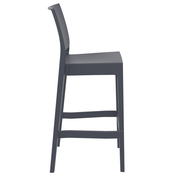 42.5" White Solid Patio Bar Stool