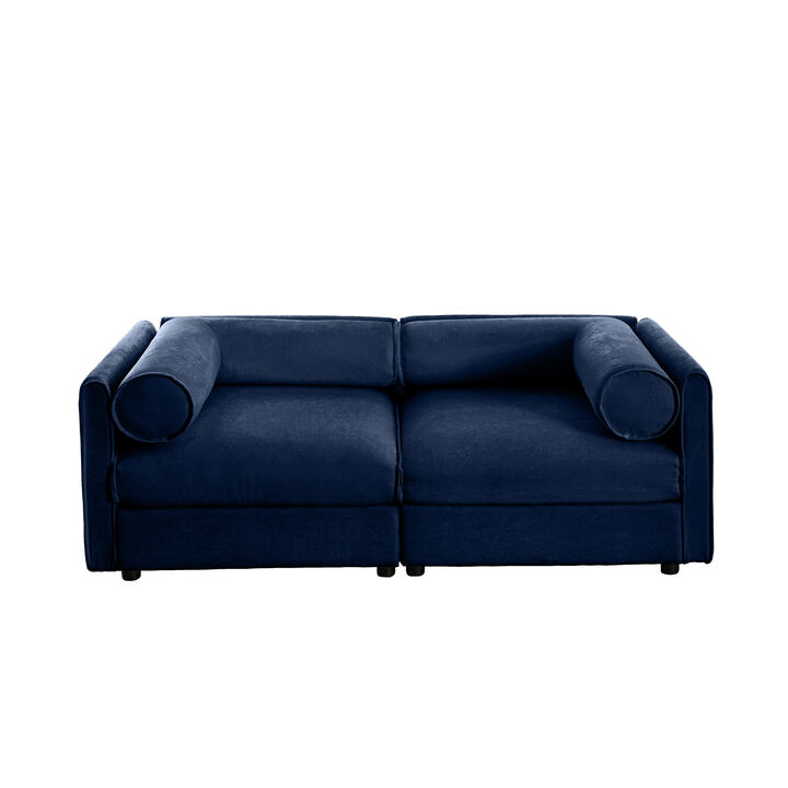 Merax Chenille 2-Seater Sofa with Storage Seat