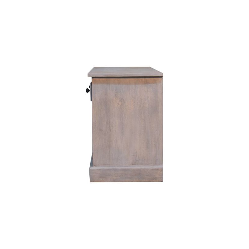 Artisan Furniture Solid Wood Acid Wash Basket Storage Cabinet