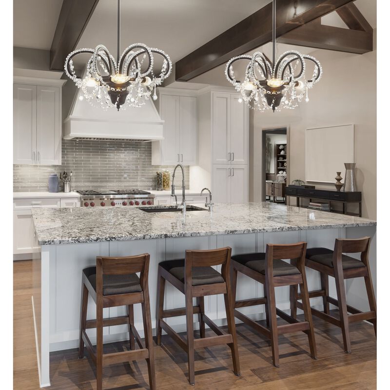 Caroline Metal/Crystal LED Adjustable Chandelier