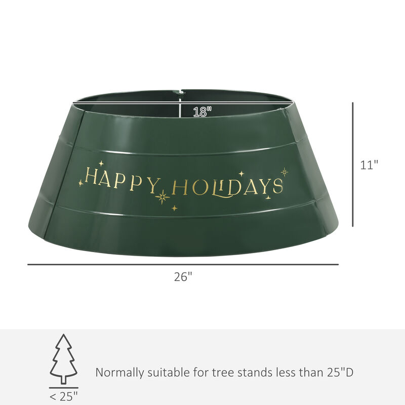 Christmas Tree Collar 26 Inch Metal Tree Ring Xmas Tree Skirt Decoration Green