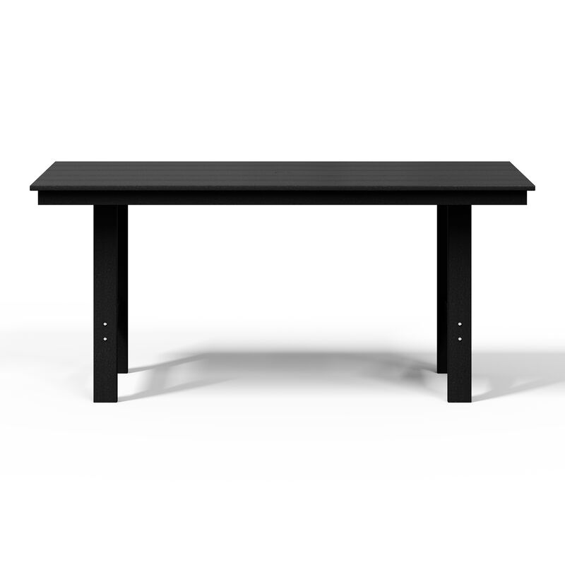 WestinTrends Outdoor Modern HDPE 66" Wide Rectangle Patio Dining Table for 6