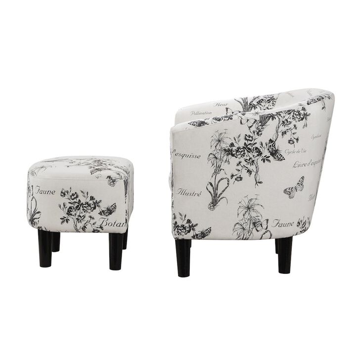 Convenience Concepts Take a Seat Churchill Accent Chair with Ottoman