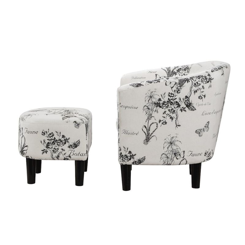 Convenience Concepts Take a Seat Churchill Accent Chair with Ottoman