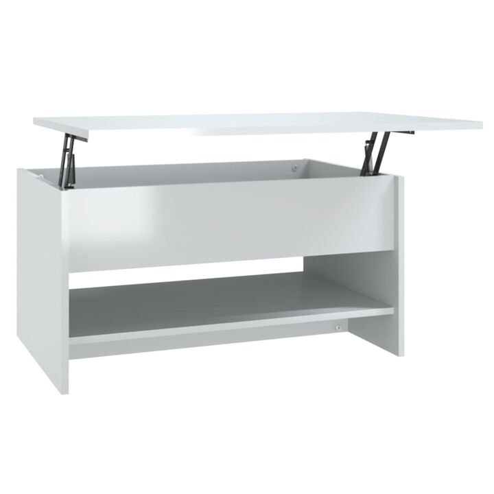 vidaXL Coffee Table High Gloss White 31.5"x19.7"x15.7" Engineered Wood
