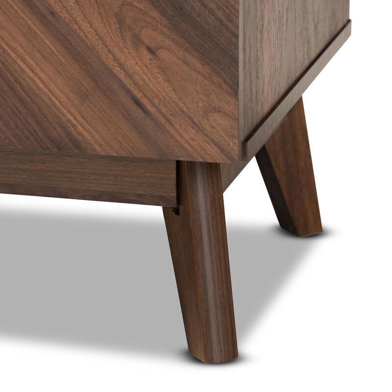 Baxton Studio Hartman Mid-Century Modern Walnut Brown Finished Wood 3-Drawer Storage Chest