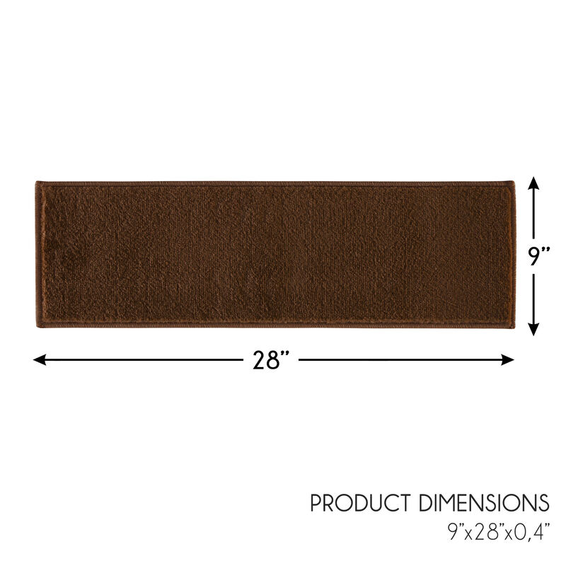 SUSSEXHOME Carpet Stair Treads Easy to Install with Double Adhesive Tape - Safe, 9" X 28" - Brown