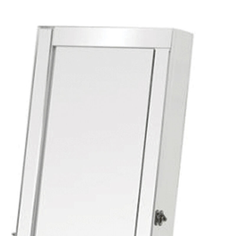 Beautiful  Jewelry Cheval Mirror  With Interior Storage, Gray-Benzara