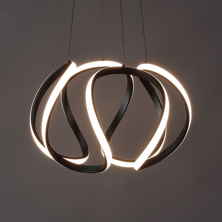 Euphoria 18.5" 1-Light Contemporary Designer Aluminum/Iron Scribble Integrated LED Pendant Light
