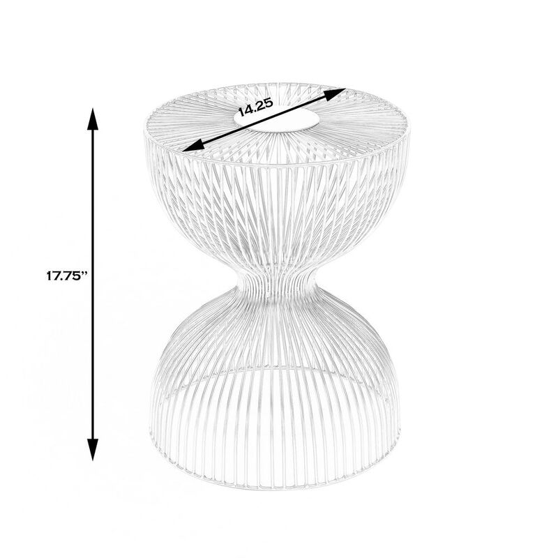 White Metal End Table, Belen Kox