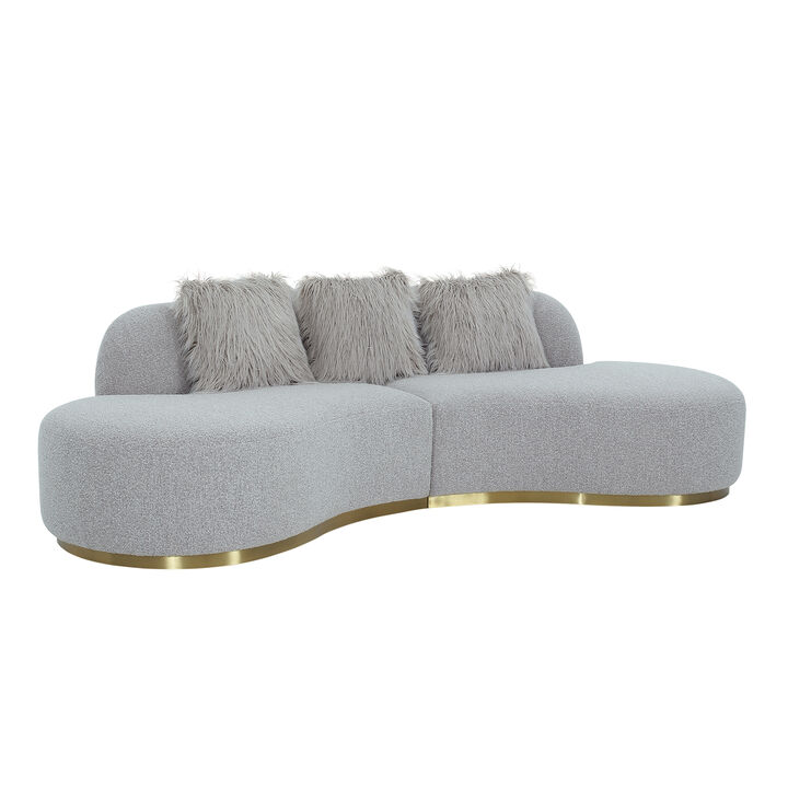 Pasargad Home Simona Upholstered Sofa with 3 Pillows