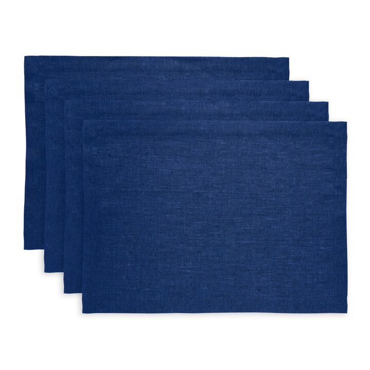 Solino Home 100% Pure Linen 14 x 19 Inch Placemats Set of 4 | Athena