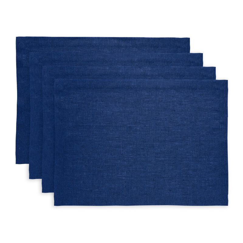 Solino Home 100% Pure Linen 14 x 19 Inch Placemats Set of 4 | Athena