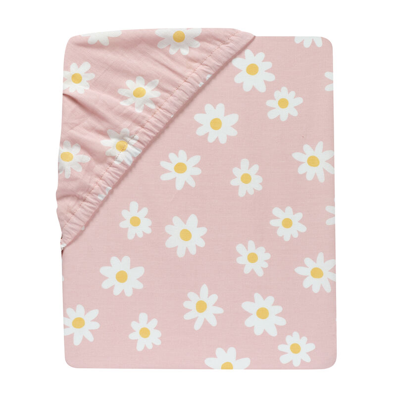 Lambs & Ivy Daisy Dreams Breathable 100% Cotton Baby Fitted Crib/Toddler Sheet