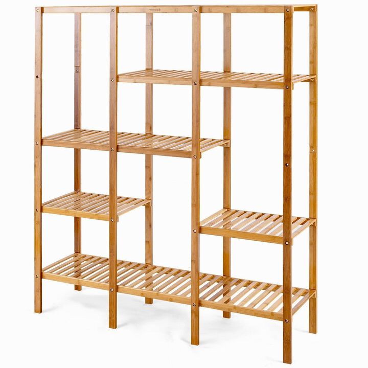 Hivvago Eco Friendly Bamboo 4 Shelf Bookcase Storage Rack